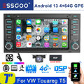 4+64G Android 13 Autoradio Für VW Touareg T5 Transporter Carplay Navi RDS Kamera