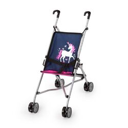 Bayer Design Puppen-Buggy, blau/pink mit Einhorn