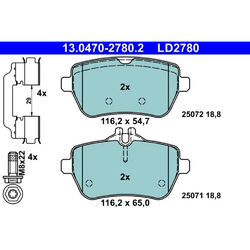 ATE 13.0470-2780.2 Bremsbelagsatz für MERCEDES BENZ S KLASSE SL R231 W222 V222