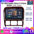 6G+128G Android 13 Carplay Autoradio Für Mercedes-Benz S-Klasse W220 8-Kern GPS