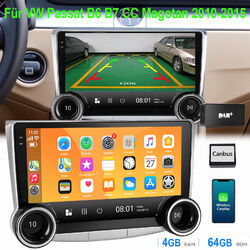 10" Android 14 Carplay Autoradio DAB+ Für VW Passat B6 B7 CC 10-15 GPS RDS 4+64G