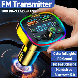Dual USB Bluetooth PD Ladegerät KFZ Adapter FM Transmitter Auto Radio MP3 Player