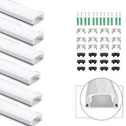 6M LED Profil Aluprofil Alu Schiene Leiste Profile für LED-Streifen Eloxiert DE