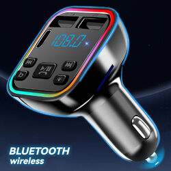 Bluetooth 5.0 Auto Wireless FM Transmitter MP3-Player 2 USB PD Ladegerät Adapter