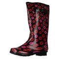 Damen Kiss Aufdruck Regenstiefel Festival Kniehoch Gummistiefel X1173 Ausverkauf