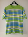 Hübscher leichter Damen Strick Pulli Pullover in Gr.: 42 - Mint/Weiß/Gelb/Blau