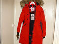 Canada Weather gear Damen Steppmantel Mantel XS rot  warm gefüttert Kapuze lang