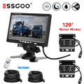 ESSGOO 7" LCD Auto Monitor 2x Rückfahrkamera 4Pin 10M Wasserfest Set LKW RV Bus