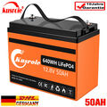 kusroie 12V 50Ah Lithium Batterie LiFePO4 Akku 50A mit BMS für RV Solar Boot RV