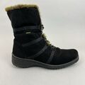 ARA Goretex Winterstiefel schwarz Wildlederimitat Knöchel Spitze warm gefüttert UK8 extra weit