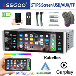 Autoradio 1DIN Wireless Apple Carplay Android Auto USB AUX Bluetooth Touchscreen