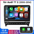 Carplay Android 13 Autoradio GPS Navi Stereo Bluetooth für Audi TT MK2 2008-2014