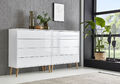 Kommode Highboard Sideboard BEN Set 1 Schubladen Schrank Anrichte 160 cm weiß