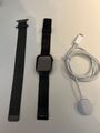 Apple Watch Series 7 45mm Gehäuse mit Milanaise Armband - Graphit Edelstahl,...