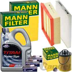 MANN INSPEKTIONSPAKET+5L FUCHS 5W-40 MOTORÖL passend für OPEL CORSA D 1.0