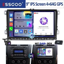 DAB+ 4+64G Android 13 Autoradio Carplay GPS Für VW GOLF 5 6 Tiguan Touran Passat