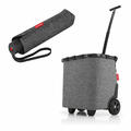 reisenthel Trolley carrycruiser Set mit umbrella pocket classic Twist Silver