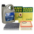 MANN Filterset + 5L ORIGINAL 5W-30 dexos2 Motoröl für OPEL MOKKA / X 1.4 1.6 1.8