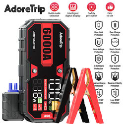 AdoreTrip Auto KFZ Starthilfe 6000A 12V Ladegerät Booster Powerbank Jump Starter