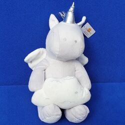 CLAYRE & EEF EINHORN STOFFTIER MIT WOLKE KUSCHELTIER DM 20 CM UNICORN WEISS