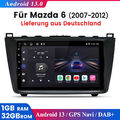 9"Android13 Carplay1+32 Autoradio GPS BT FM SWC RDS DAB DE Für Mazda6 2007-2012 