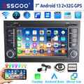 Android 13 Autoradio GPS Navi RDS Carplay Für Audi A4 S4 RS4 B6 B7 B8 SEAT EXEO