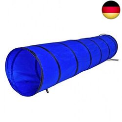 lionto Hundetunnel Spieltunnel Agilitytunnel, (S) 200x40 cm blau