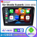 Android13 Autoradio 6+128G Für Skoda Superb 2008-2013 GPS Navi DAB Carplay 8Kern