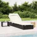 Sonnenliege Faltdach Gartenliege Liege Doppelliege Relaxliege Poly Rattan vidaXL