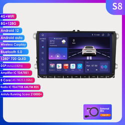 9" Android 12 Autoradio GPS NAVI CarPlay 128G Für VW GOLF 5 Touran Passat Tiguan