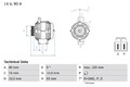 BOSCH 0 986 080 320 Lichtmaschine Generator 90A 14V für MAZDA 6 (GG)