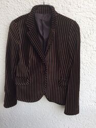 AMBIENTE EXTRAVAGANTER SAMT BLAZER IN BRAUNEN STREIFEN  GR 36 REVERS 2 TASCHEN