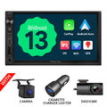 DVR+CAM+Android 13 Doppel DIN Autoradio 7 Zoll Bluetooth Navigation CarPlay WiFi