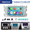 Carplay DAB+ Autoradio Android 13 64G GPS Cam Für Ford Focus Mondeo Galaxy S-Max