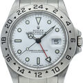 ROLEX Explorer 2 16570(P) Box Garantie Edelstahl Herrenuhr weißes Finish...