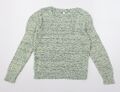 Uta Raasch Damenpullover grüner V-Ausschnitt Polyester Größe 10