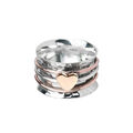 Anti-Angst Spinner Fidget Rotierender Ring Frauen Herz Stressabbau Ring