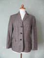 St_Emile Blazer Jacke Business hochwertig kariert schwarz beige warm Gr. 36 S