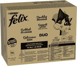 FELIX Katzenfutter nass in Gelee, Sorten-Mix, 120er Pack (120 x 85g)