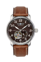 Zeppelin Herrenuhr LZ 127 Automatik   76664 mit offenem Herz und Lederarmband