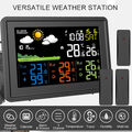 Wetterstation Funk Mit Farbdisplay Thermometer Innen-Außensensor Digitale Wecker