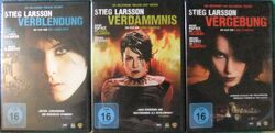 3 x Stieg Larsson DVD Verblendung Verdammnis Vergebung Millenium Trilogie