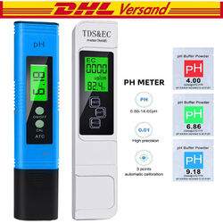 Digital Tester PH+TDS EC Wassertest Meter Messgerät Leitwertmessgerät 0-9990ppm/