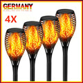 2/4 Solarleuchte 96 LED Garten Beleuchtung Solar Fackel Lampe Leuchte Flamme