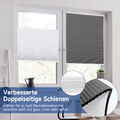 Plissee Thermo Klemmfix Wabenplissee Verdunkelung ohne Bohren 100% Blickdicht