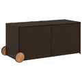 Kissentruhe Kissenbox Auflagentruhe Gartenbox Mit Rollen Braun 283L Polyrattan