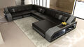 Wohnlandschaft MATERA XXL U- Form Ecksofa Design Luxus Couch Beleuchtung Sofa