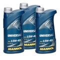 3 x 1 Liter Mannol SAE 15W-40 Universal Motoröl mineralisch für API SG/CD