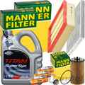 MANN INSPEKTIONSPAKET+5L FUCHS 5W-40 MOTORÖL passend für OPEL CORSA D 1.0 10XEP