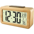 LED Holz Digital Wecker Tischuhr Temperatur Datum Snooze Alarm Clock Uhren LCD